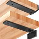 6 Pack Floating Shelf Brackets - 12 Inch, Heavy Duty Rustic Industrial Shelf Support DIY (1/5 Inch Thick)