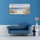 XXMWallArt FC3775 Sandy Beach Wall Art Canvas Print Wall Art Seascape Blue Print Home Decor Abstract Coastal Picture Modern Ocean Artwork for Living Room Bedroom Bathroom Office Decor, 60"L x 30"W