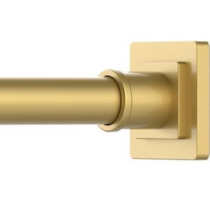 Gold Shower Curtain Rod 31-79 Inches Non-Slip Shower Rod Tension Mounted No Drill Shower Curtain Rods Spring Tension Rod Adjustable Tension Curtain Rod for Windows Bathroom
