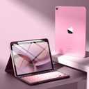 Harvopu Compatible for iPad Air 11 Inch/Air 5th 4th Generation Case with Keyboard - Folio Keyboard Cover with Pencil Holder for iPad Air 11-inch M4/M3/M2 (2026/2025/2024), Air 5/Air 4 (Mulberry)