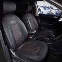 Leather Car Seat Cover Waterproof Seat Protector Universal Fit Vehicle Seat Cover Black-Red Line 2 Pcs