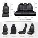 Coverado Car Seat Cover, Cover for Cars Front Seat, Premium Leather, Universal Fit Waterproof Seat Protectors, Car Seat Cushion Non-Slip for Most Cars-Black