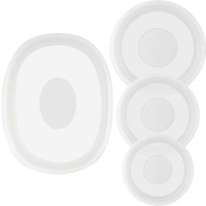 Silicone Lids for CorningWare 16-Ounce & 24-Ounce & 1.5 Quart Round Dish and 2-1/2-Quart Oval Casserole Dish, 4 Pack Reusable Covers (Dish not Included) Dishwasher & Microwave & Freezer Safe