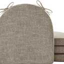 Chair Cushions for Dining Chairs with Ties and Removable Cover, Dining Kitchen Chair Pads with Non-Slip Bottom, High-Resilience Indoor Seat Cushions, 16'' x 16'' x 2'', Set of 4, Khaki