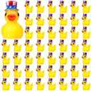 Memorywuu 100 Pcs Veterans Day Mini Resin Ducks Patriotic Duck Figurines American Flag Tiny Ducks Figurines Bulk Patriots Decor for Micro Garden Landscape(Yellow)