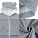 Vieille Baby Toddler Fleece Hooded Jacket Boys Girls Cute Bear Ear Zip Up Outerwear 1-5 Years (Gray)