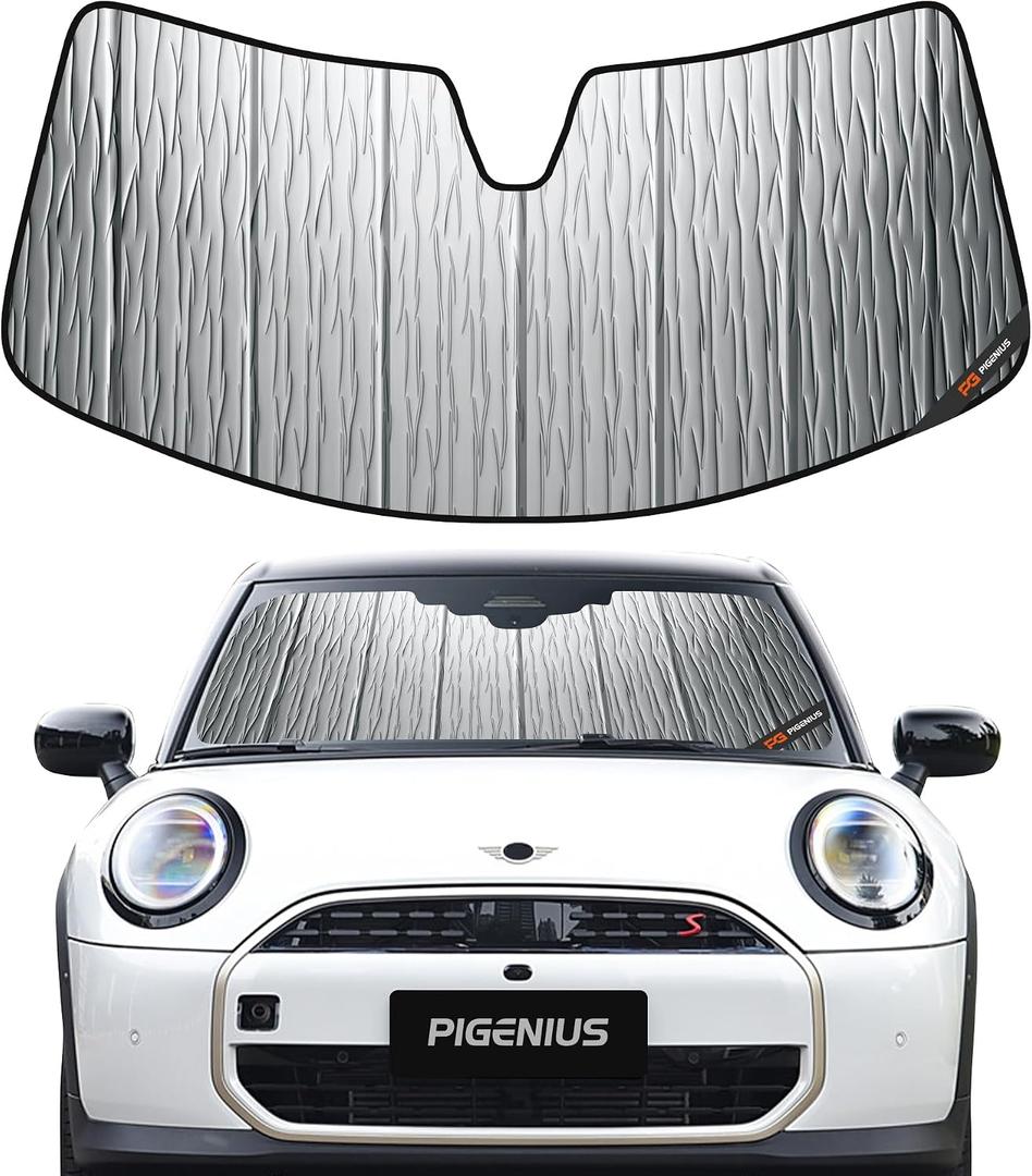 Pigenius Windshield Sunshade for Mini Countryman 2017-2025 (F60 / U25) ALL4, Reversible Silver/Black