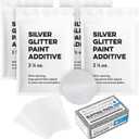IMPRESA [4 Pack] 3.5oz Silver Glitter Paint Additive & Paint Buffing Pads to Make Your Room Shine - Shimmering Paint Glitter Additive for Walls,Ceilings & Grout - Large Pad for Enhancing Glitter