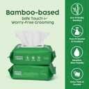 Bamboo Grooming Wipes - Unscented - Freshening Wipes for Dog & Cat - Skin-Friendly & Gentle - Thick & Durable for Paws, Coat & Bum Cleansing - 400 Count