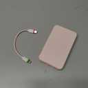 Charmast 10000mAh Wired Portable Charger, 20W Fast Charging Slim Power Bank with Removable Cable for iPhone & Android, Hand-Free Battery Pack with Digital Display for Short Travel (No-Wireless) (Pink)