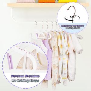 Kids Hangers - 14 Inch, 50 Pack, White, Plastic, Ideal for Everyday Use, Baby Hangers, Durable Infant/Toddler Hangers