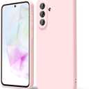 oakxco for Samsung Galaxy A36 5G Case Silicone, Thin Slim Grip Soft Rubber Gel Protective Phone Case for Women, Matte Plain Solid Color Aesthetic Cute Girly Case with Camera Cover, Light Pink