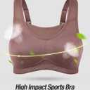 ZeroBound Women's Sports Bra High Impact Large Bust Full Coverage Workout Bras Adjustable Wirefree NO Padded Bra (48C, Amber)