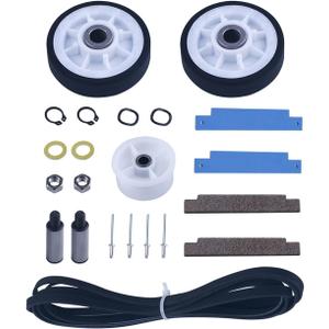 Dryer atlantis parts Fit for May-tag 3000 5000 series - 12001541 303373K Dryer Drum Roller kit, 306508 Dryer Tumbler Bearing Kit, WP33002535 Drum Belt, 6-3700340 Idler Pulley