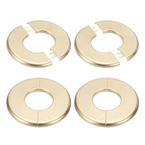 PATIKIL Wall Split Flange 105mm / 4.1" OD, 3 Pcs Round Escutcheon Plate Cover PPR Plumbing Cover Plates with Self-Adhesive Tape for 44mm / 1.7" Dia Water Pipe Faucet, Gold