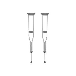 Monoprice Adjustable Aluminum Crutches, Lightweight Crutches for Adults 5'2" to 5'10" up to 300lbs, with Push-Button Height Adjustment, Non-Skid Rubber Feet Tips, Padded Underarm Cushions