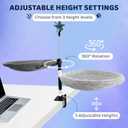 2-Tier Cat Desk Bed Dual Hammock Desk Mounted Perch for 12 Cats, Space-Saving Shelf with Soft Plush & Breathable Mesh Pads, Adjustable Height, Feather Toy Included
