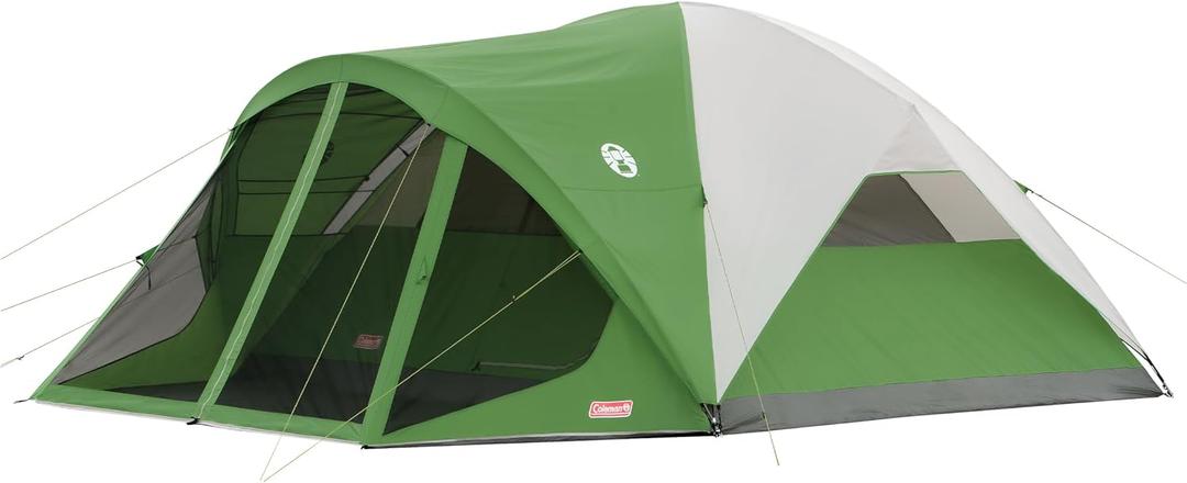 Coleman Evanston Tent with Screen Room Weatherproof Tent Sets Up in 15 Mins Included Rainfly & Carry Bag Made of PFAS-Free Materials, 8-Person