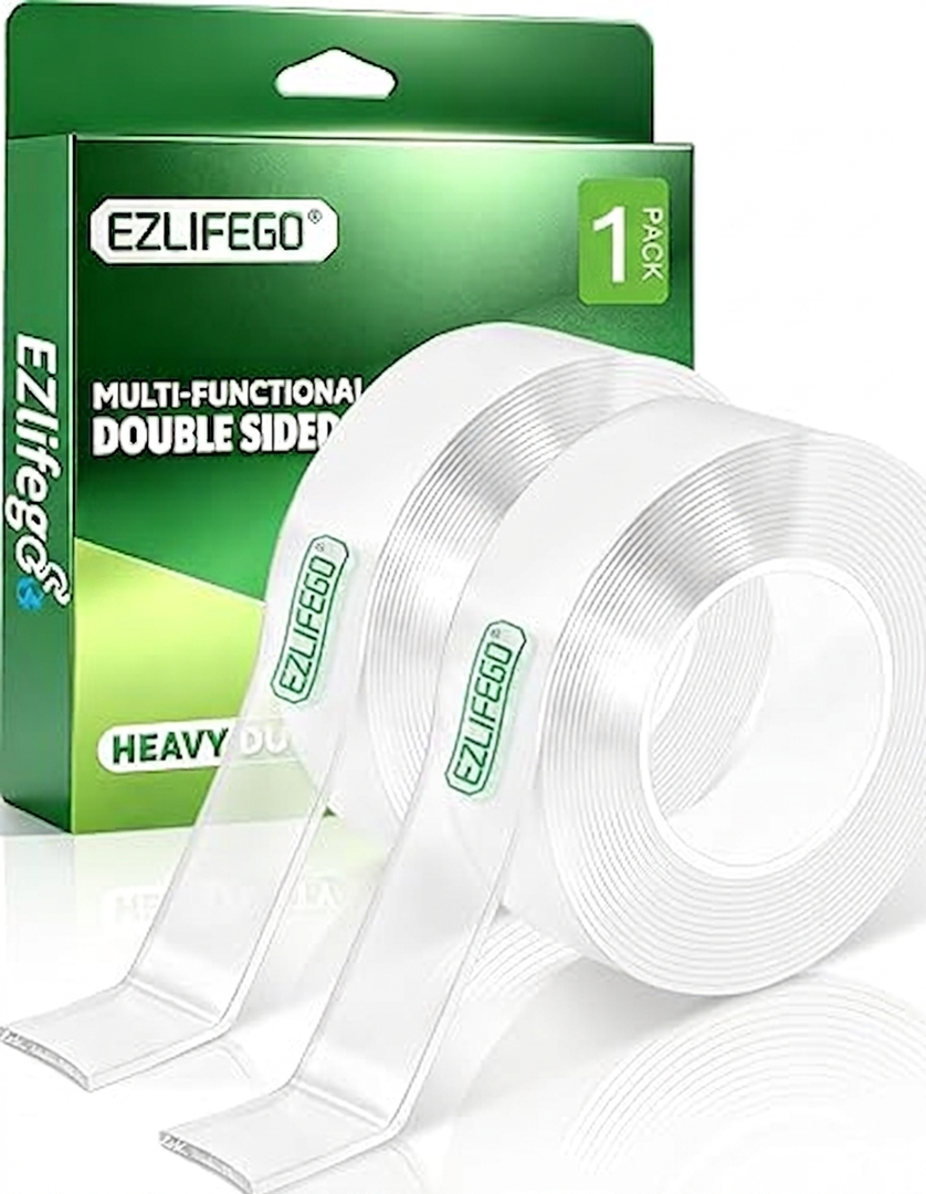 EZlifego Heavy Duty Invisible Bond Nano Double Sided Mounting Tape, 1-Pack | 396 Inch Extra-Large, Crystal Clear, Industrial-Strength Instant Hold, Indoor & Outdoor, Residue-Free, Multi-Purpose