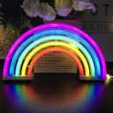 QiaoFei Rainbow Neon Light Signs, Wall Decor for Girls Children Baby Room LED Lamp, Battery or USB Operated Table Night Lights