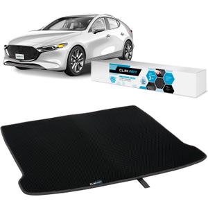 CLIM ART Cargo Liner for Mazda 3 2019-2025 Hatchback Custom Fit Trunk Mat, with Honeycomb Dirtproof & Waterproof Technology - All-Climate, Heavy Duty, Anti-Slip Cargo Liner, Luggage - FL01119238 (Black-Black)