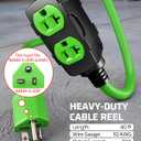 DEWENWILS 20 Amp Extension Cord Reel 40FT, ETL Listed, Green