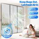 Heavy Duty Magnetic Screen Door Mesh - Hand-Free Door Net Screen with 100 Magnets, Pet & Kid Friendly, PET Fine Mesh Doors Screens Keep Bug & Mosquito Out Fit Sliding Patio French Doors Size 48" x 80"