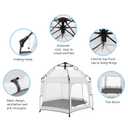 Bend River Baby Playpen with Canopy, Portable Baby Beach Tent, Toddler Play Yard Indoor and Outdoor, Foldable Mosquito Net for Infant - Light Grey