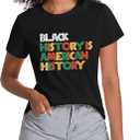 Black History Month Shirts for Women Africa American Tshirts Black Pride Tee Tops (Black, L)