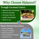 Halatool 4 Pack 24 Inch Window Box Liners, Pre-Formed Coco Fiber Replacement Liner, Natural Coconut Coir Planter Liners for Wall, Hanging Basket, Flower Pot, Fence and Railing