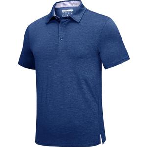 KEFITEVD Mens Polo Shirt Golf Short Sleeve Dry Fit Breathable | Quick dry, Moisture Wicking, Stretchy, Classic Fit with Striped Collar, Breathable, for Golf, Tennis, Fishing, Outdoor Sports (XXL)