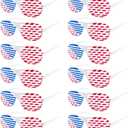 American Flag USA Patriotic Design Plastic Shutter Glasses Shades Sunglasses Eyewear for Party Props, Decoration (12 Pairs)