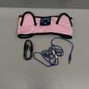 KIDSBAND Kids Headphones, Cozy Bluetooth Headphones for Kids with Wired Playback 3.5 MM Jack for School,Foldable Cat Ear Headset for Girls Boys Children,Kindle Tablet Cellphones Airplane Travel (Pink)