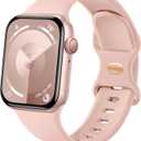 Sport Band Compatible with Apple Watch Band 44mm 45mm 46mm 40mm 42mm 38mm 41mm 49mm, Soft Silicone Waterproof Replacement Strap for iWatch Watch Series 11 10 9 8 7 6 5 4 3 2 1 SE Ultra Women Men (Sand Pink)