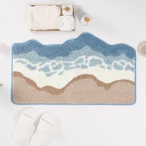 Luxury Bath Mat Non Slip and Super Absorbent Soft Microfiber Area Rug Machine Washable Rug for Living Room, Bedroom and Bathroom (Sandy Shore, 63"x27")