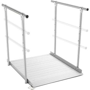Adjustable Height Aluminum Wheelchair Ramp with Handrails for 5-12" Rise, 600 Lbs Handicap Ramp, Portable Wheelchair Ramp for Home Steps, Stairs, Doorways, Curbs, Waterproof & Rust-Proof, 38'L x 35"W