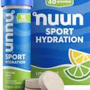 Nuun Sport Electrolyte Tablets with Magnesium, Calcium, Potassium, Chloride & Sodium, Gluten Free & Vegan, Lemon Lime, 4 Pack (40 Servings Total) (EXP 04/06/28)