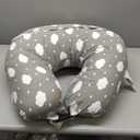 Momcozy Original Nursing Pillow for Breastfeeding-Innovative Safety Guard - Wider Feeding Pillows for More Support for Mom & Baby- Easier Nursing & Hand Free- Fit for All, Removable Cotton Cover (Grey)