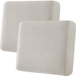 H.VERSAILTEX Super Stretch Individual Seat, Sofa Covers Couch , cushion covers Slipcover Sets Thick Jacquard Textured Twill Fabric (2 Piece Large Sofa cushion covers, Island Fossi)