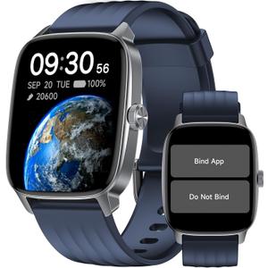 DAVIKO Pedometer Watch Senior Friendly No App/Phone Required, Waterproof Fitness Tracker Watch with Step Counter Calories/Sleep Tracker for Walking Running for Men Women (Blue)