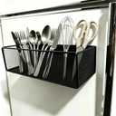 Magnetic Basket Organizer Holder for FridgeMagnetic Shelf for Washing Machine Magnetic Mesh Basket, Black Rectangular Steel Shelf Organizer, 10.43 x 4.92 x 3.15 Inches (Black , 1 pack)