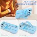 jueaes Cute Bow Case for iPhone 16 Pro with Finger Hand Wrist Strap