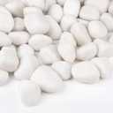 30 lbs White Rocks for Landscaping, 1-2 inch Decorative Rocks for Plants Indoor, Large Polished River Rocks for Garden, Outdoor Landscaping, Walkways, Yard, Plants Pots, Vases, Crafts
