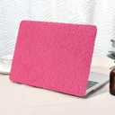 Seorsok Compatible with MacBook Air 13 Inch Case 2022 2021 2020-2018 Release A1932 A2179 M1 A2337, Elegant Fluffy Fuzzy Soft Plush Faux Skin Leather Plastic Hard Shell Case & Keyboard Cover, Hot Pink