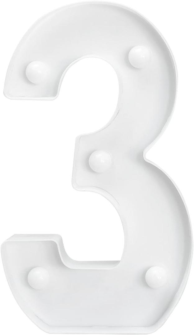 LED Marquee Letter, Light Up Letters, letters for wall decor, Perfect for Parties, Weddings, Store Decorations(3), Waterproof Yard Sign with Neon Effect (White)