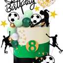 32 PCS Soccer Cake Topper Decorations Soccer Ball Player Cake Decorations for Football Theme Birthday Supplies (Soccer)