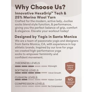 Juclise Non-Slip Yoga Socks for Women Breathable Grippy Workout Socks for Pilates Barre Gym & Meditation (US, Alpha, Medium, Regular, Regular, Snow*2 + Haze*1)