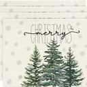 Artoid Mode Beige Pine Tree Snowflake Merry Christmas Placemats Set of 4, 12x18 Inch Seasonal Winter Xmas Holiday Table Mats for Party Kitchen Dining Decoration