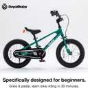 RoyalBaby EZ Toddlers Kids Bike, 14 Inch Wheel Bicycle with Quick Release Crank for Beginners Boys Girls Ages 3-5 Years, Easy Learn Biking, Green 