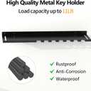 Black Key Holder for Wall, Decorative Wall Mounted Mail Organizer and Key Hanger with Tray, Key Holder with 7 Hook, for Doorway, Hallway, Living Room, Kitchen, Office